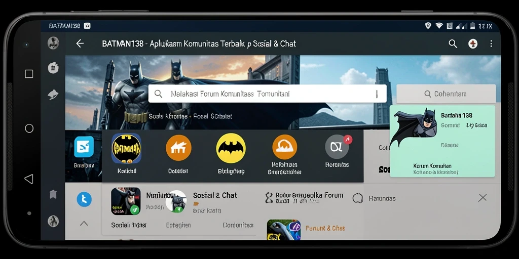 Antarmuka aplikasi Forum Komunitas BATMAN138 yang menarik.