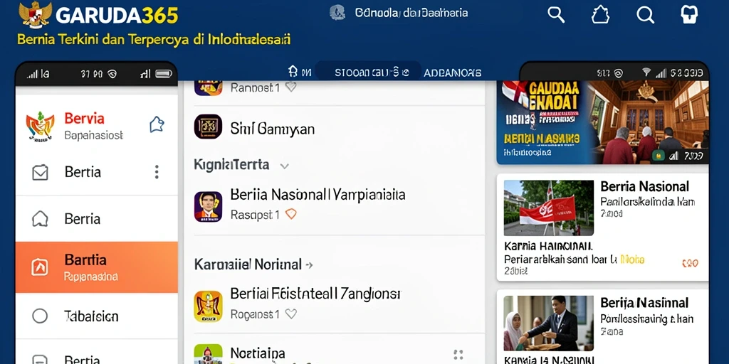 Tampilan antarmuka GARUDA365 yang informatif dan menarik.