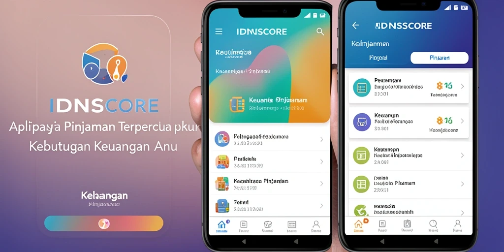 Antarmuka aplikasi Pinjaman IDNSCORE yang intuitif dan mudah digunakan.