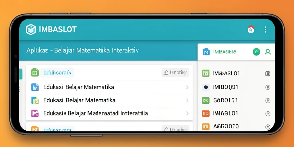 Antarmuka aplikasi IMBASLOT untuk belajar matematika secara interaktif.