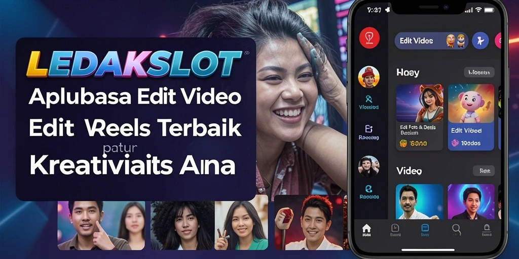 Tampilan antarmuka LEDAKSLOT saat mengedit video reels.
