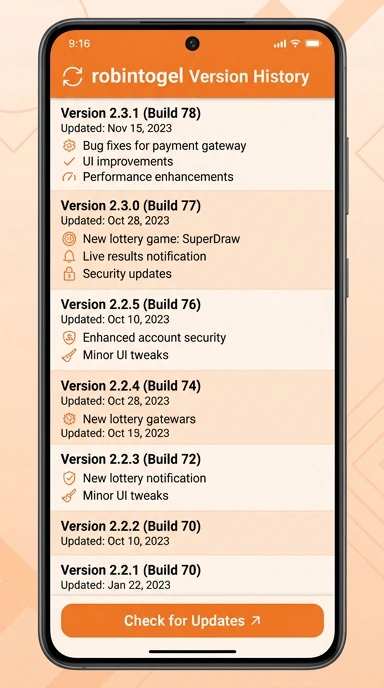 Riwayat Versi robintogel untuk Pengguna Android